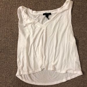 Forever 21 White muscle tee crop top